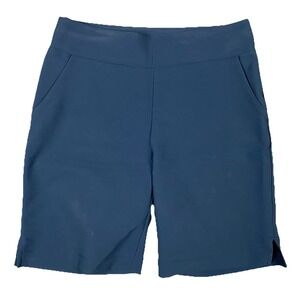 Stella Parker Golf Collection Stretch Pull On Bermuda Shorts Womens Medium Blue